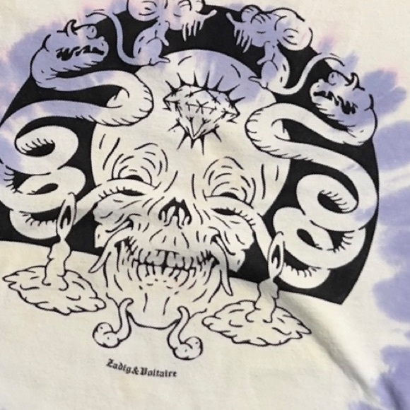 Zadig & Voltaire Tie Dye Devil Vintage T-shirt - Picture 7 of 13